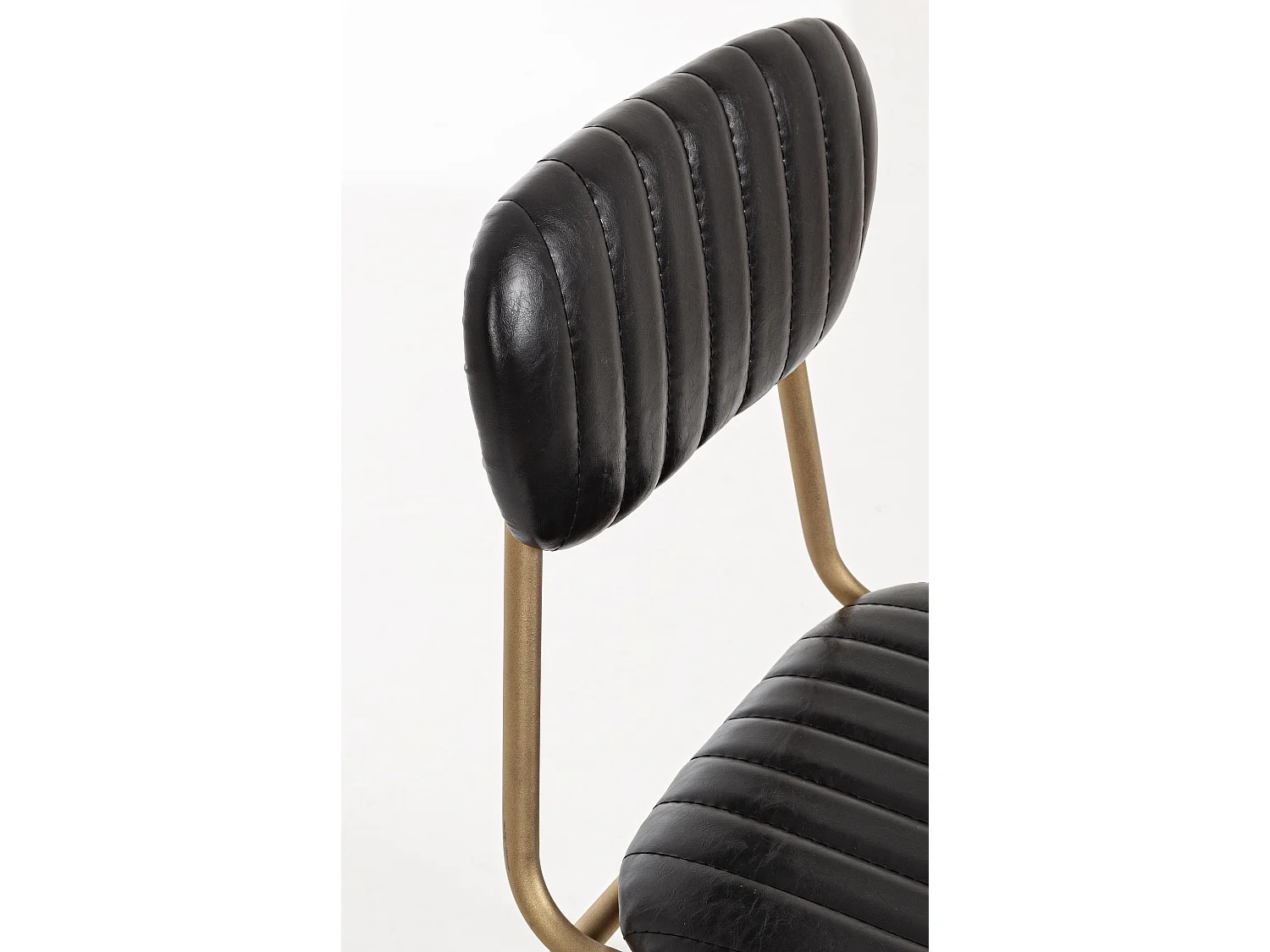 Chaise en acier noir et doré Addy - Lot de 2