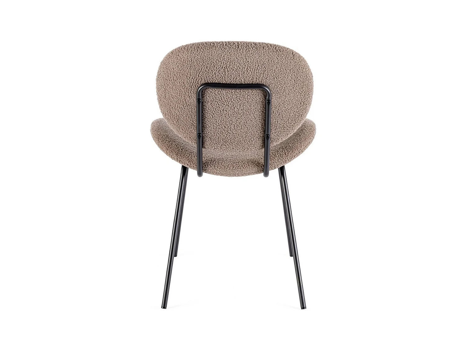 Lot de 2 Chaises tissu effet bouclette Maddy – Élégance moderne et confort optimal-Marron clair