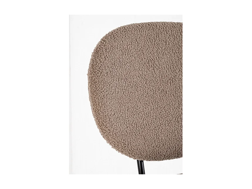 Lot de 2 Chaises tissu effet bouclette Maddy – Élégance moderne et confort optimal-Marron clair