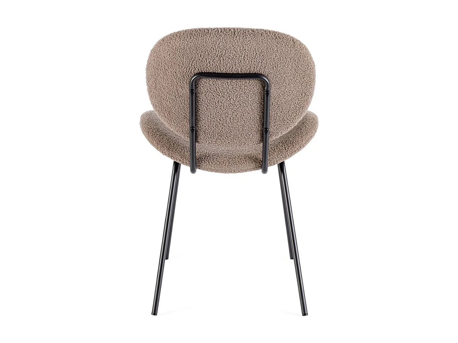 Lot de 2 Chaises tissu effet bouclette Maddy – Élégance moderne et confort optimal-Marron clair