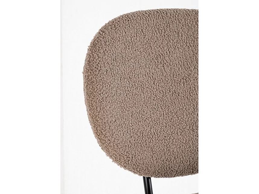 Lot de 2 Chaises tissu effet bouclette Maddy – Élégance moderne et confort optimal-Marron clair