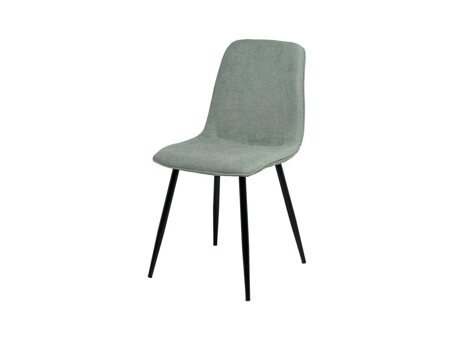Chaise en tissu avec pieds en métal noir Klara – Lignes incurvées et élégance intemporelle-Vert céladon