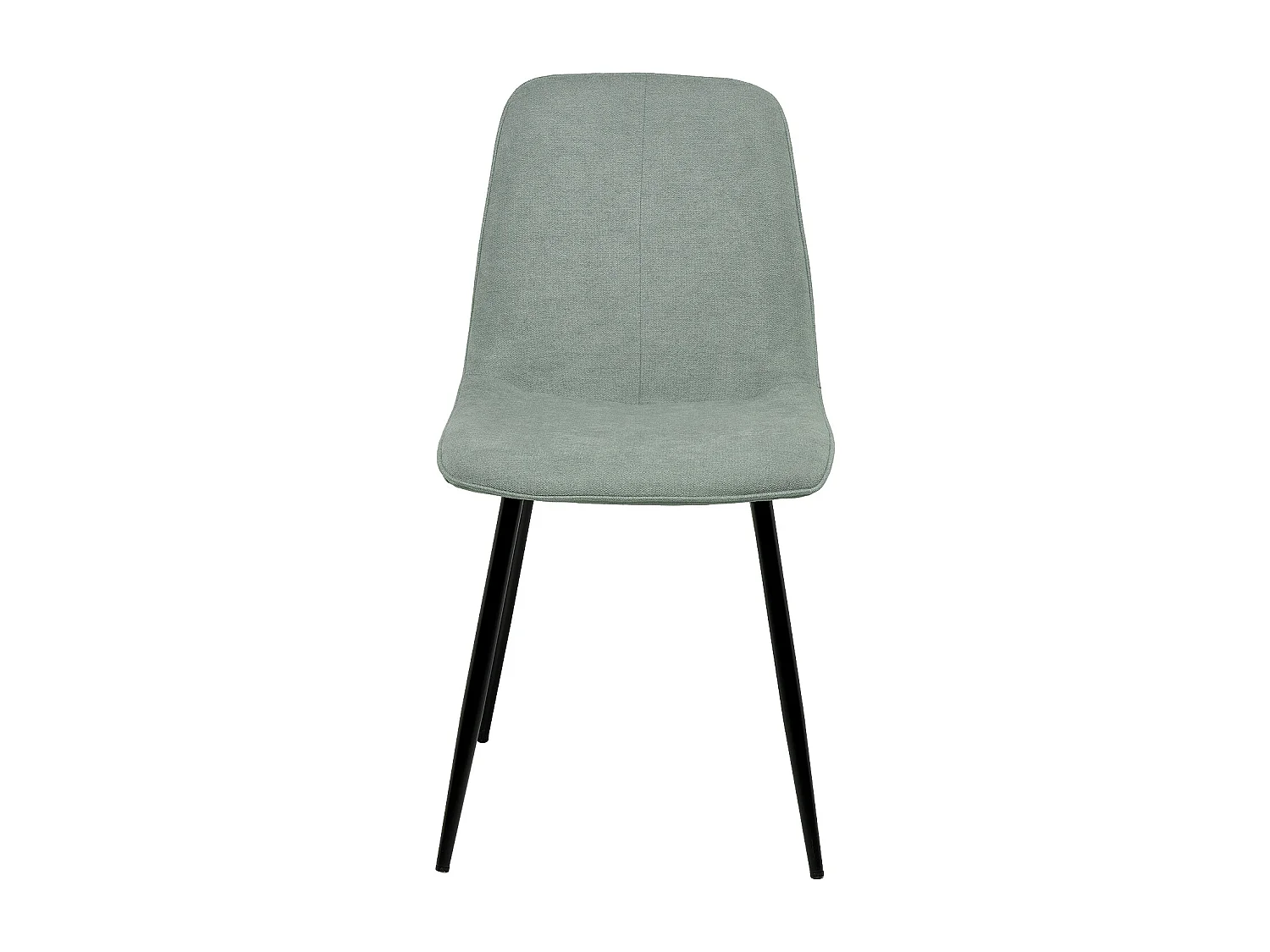 Chaise en tissu avec pieds en métal noir Klara – Lignes incurvées et élégance intemporelle-Vert céladon