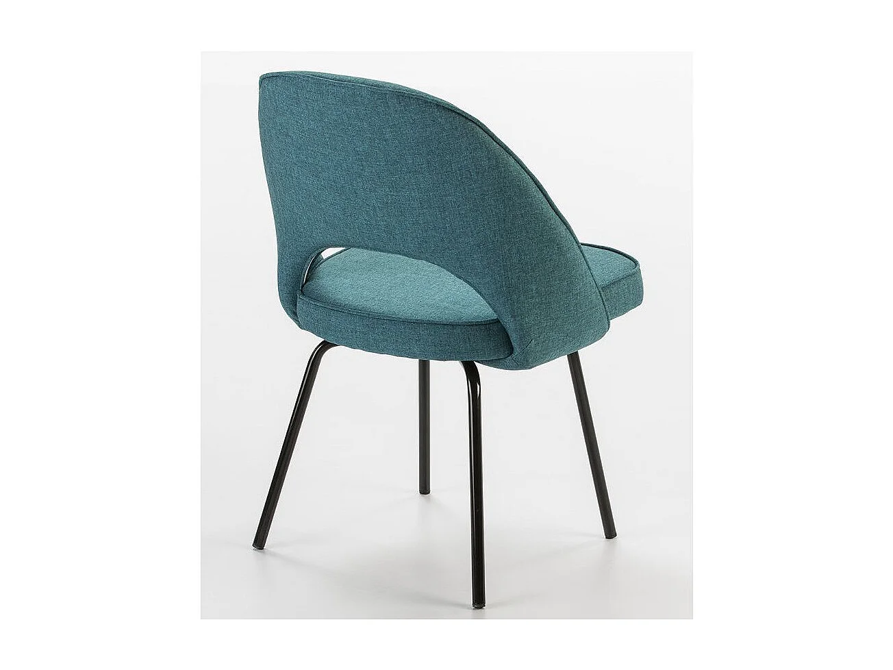 Chaise tissu bleu et pieds métal noir Rudy