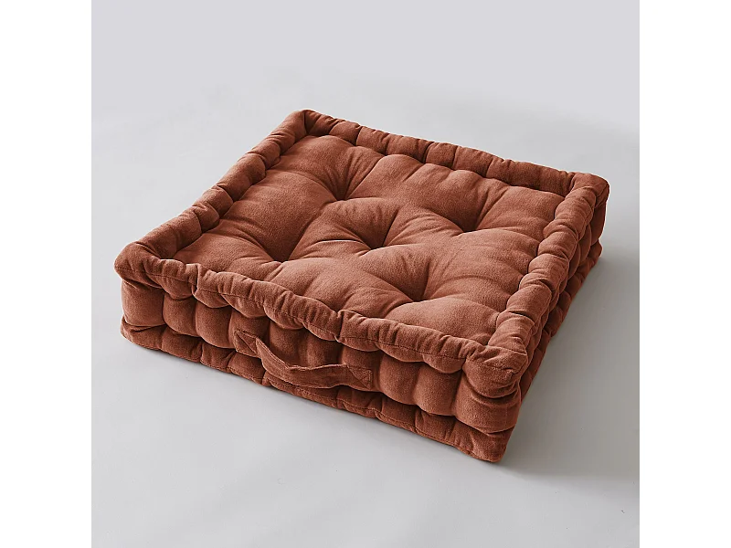 Coussin de sol 50 x 50 x 10 cm CÉSAR Terracotta