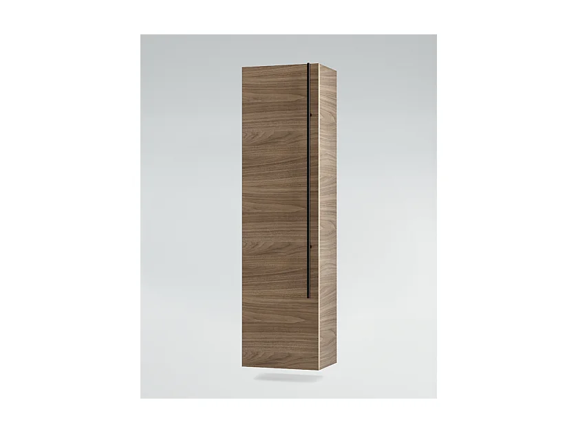 Mobile bagno Top con lavabo in appoggio vano cassettiera e colonna poro noce specchio lampada e p.asciugamano L 120 x P 46