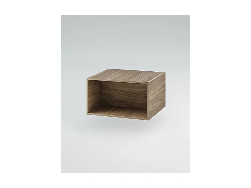 Mobile bagno Top con lavabo in appoggio vano cassettiera e colonna poro noce specchio lampada e p.asciugamano L 120 x P 46