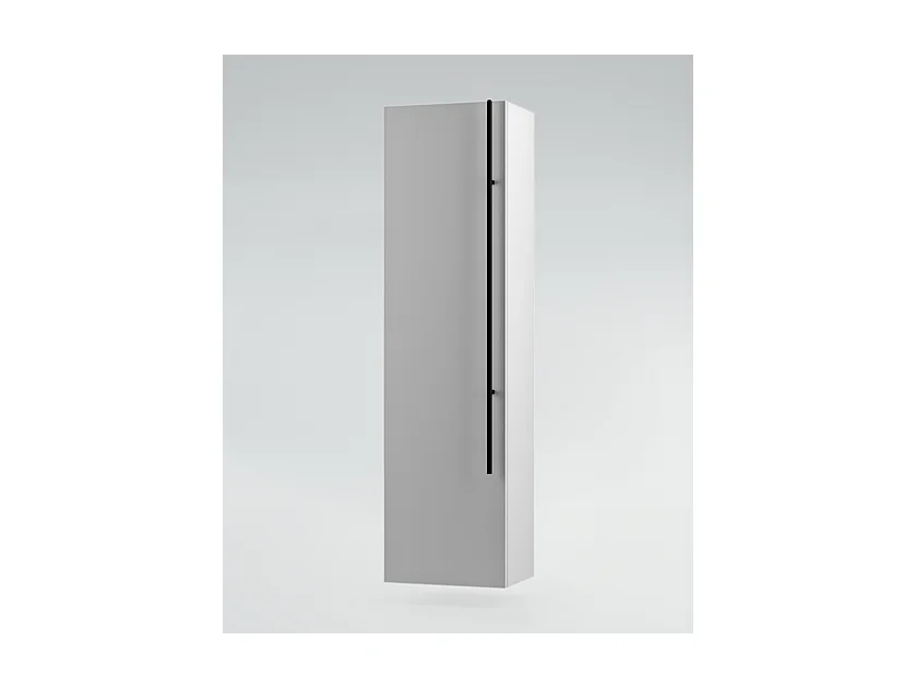 Mobile bagno Top con lavabo in appoggio vano poro noce cassettiera e colonna bianco luce, specchio lampada e p.asciugamano L 120 x P 46