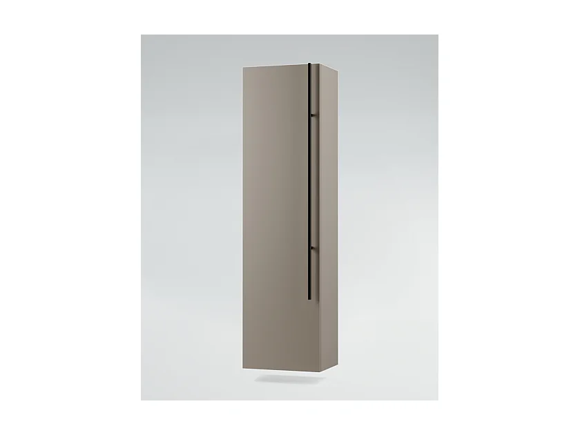 Mobile bagno Top con lavabo in appoggio vano poro noce cassettiera e colonna tortora milano specchio lampada e p.asciugamano L 120 x P 46