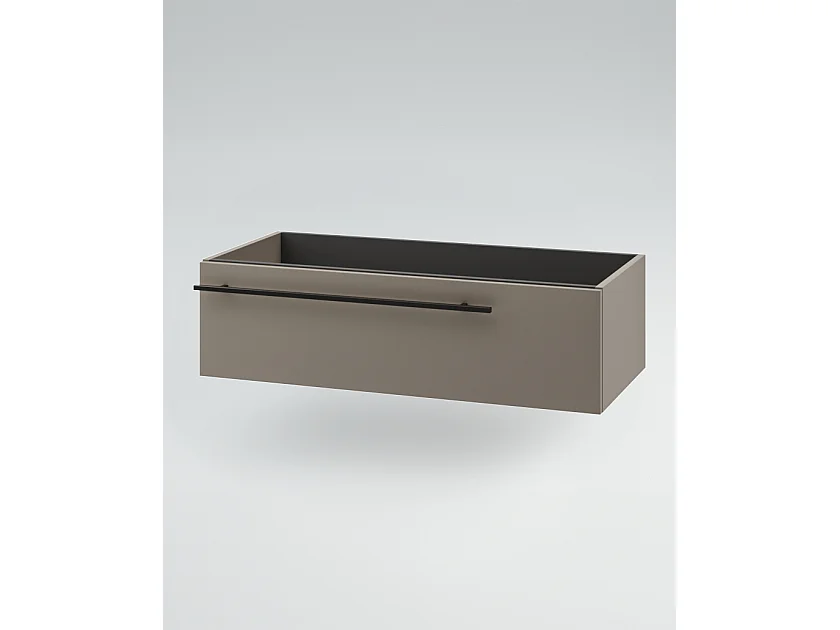 Mobile bagno Top con lavabo in appoggio vano poro noce cassettiera e colonna tortora milano specchio lampada e p.asciugamano L 120 x P 46