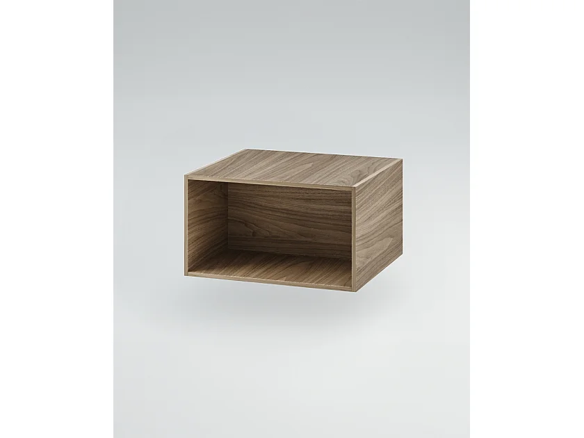 Mobile bagno Top con lavabo in appoggio vano poro noce cassettiera e colonna tortora milano specchio lampada e p.asciugamano L 120 x P 46