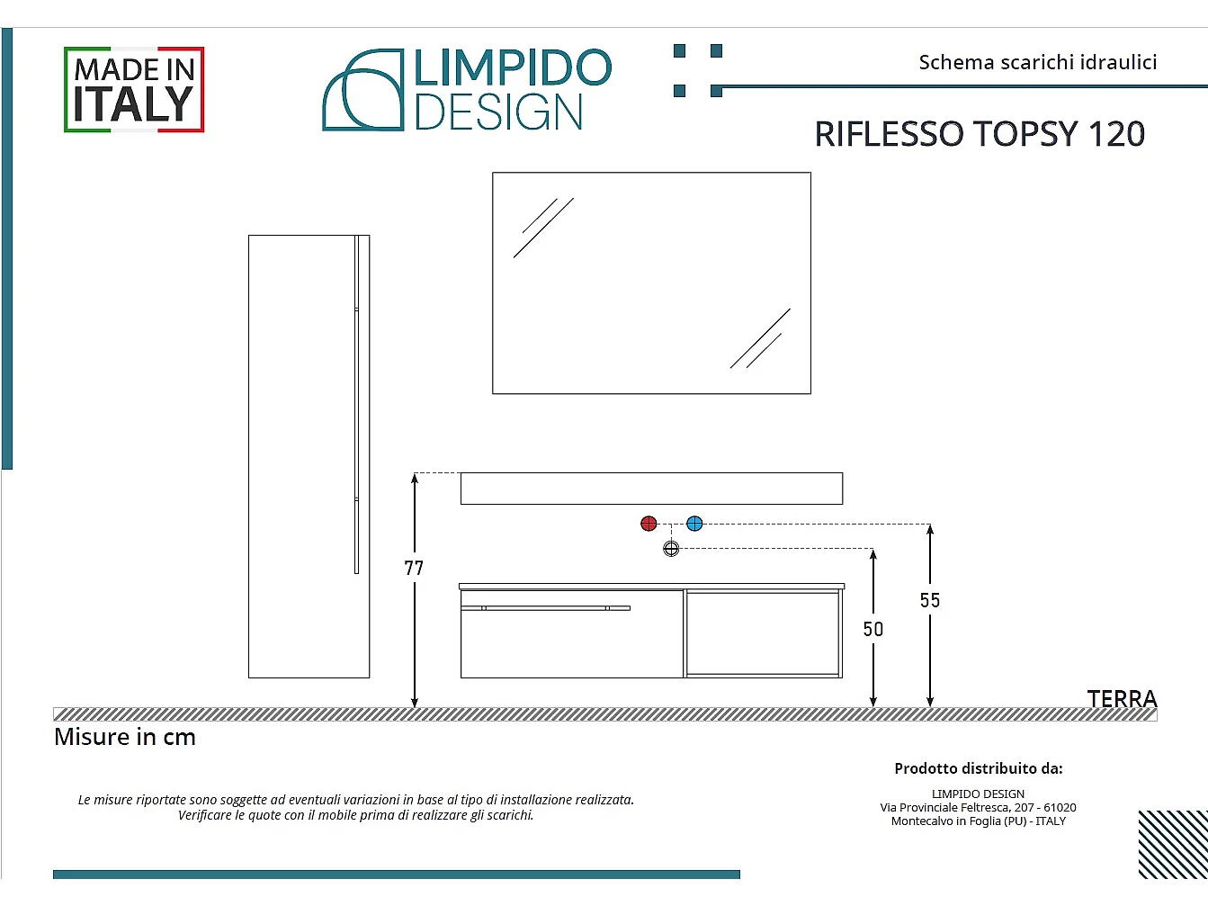 Mobile bagno Top con lavabo in appoggio vano poro noce cassettiera e colonna tortora milano specchio lampada e p.asciugamano L 120 x P 46