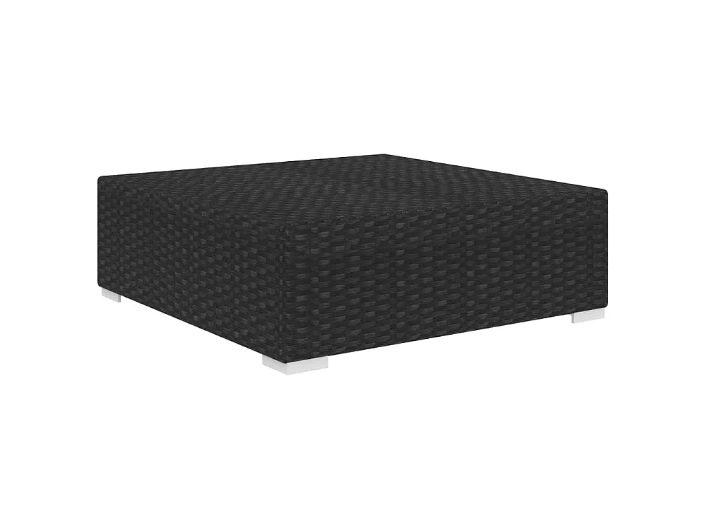 West Orange  Repose-pied sectionnel 1 pc avec coussin Résine tressée Noir
