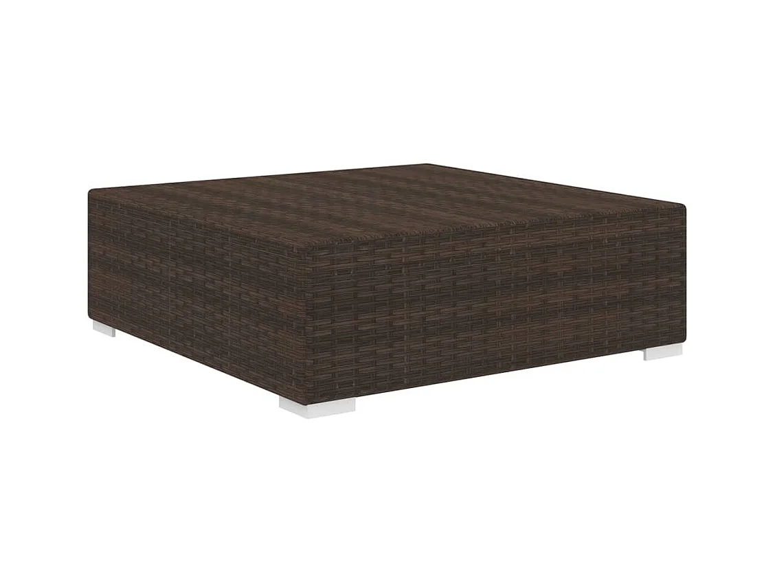 West Orange  Repose-pied sectionnel 1 pc avec coussin Résine tressée Marron