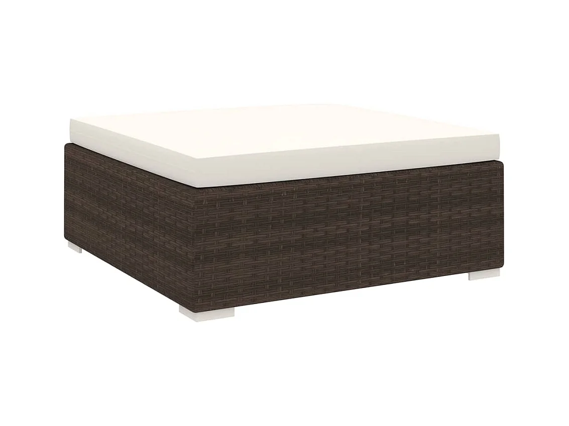 West Orange  Repose-pied sectionnel 1 pc avec coussin Résine tressée Marron