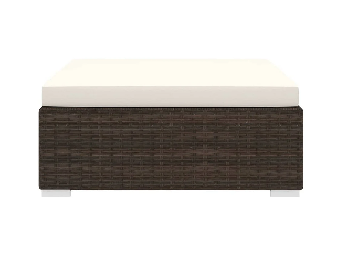 West Orange  Repose-pied sectionnel 1 pc avec coussin Résine tressée Marron