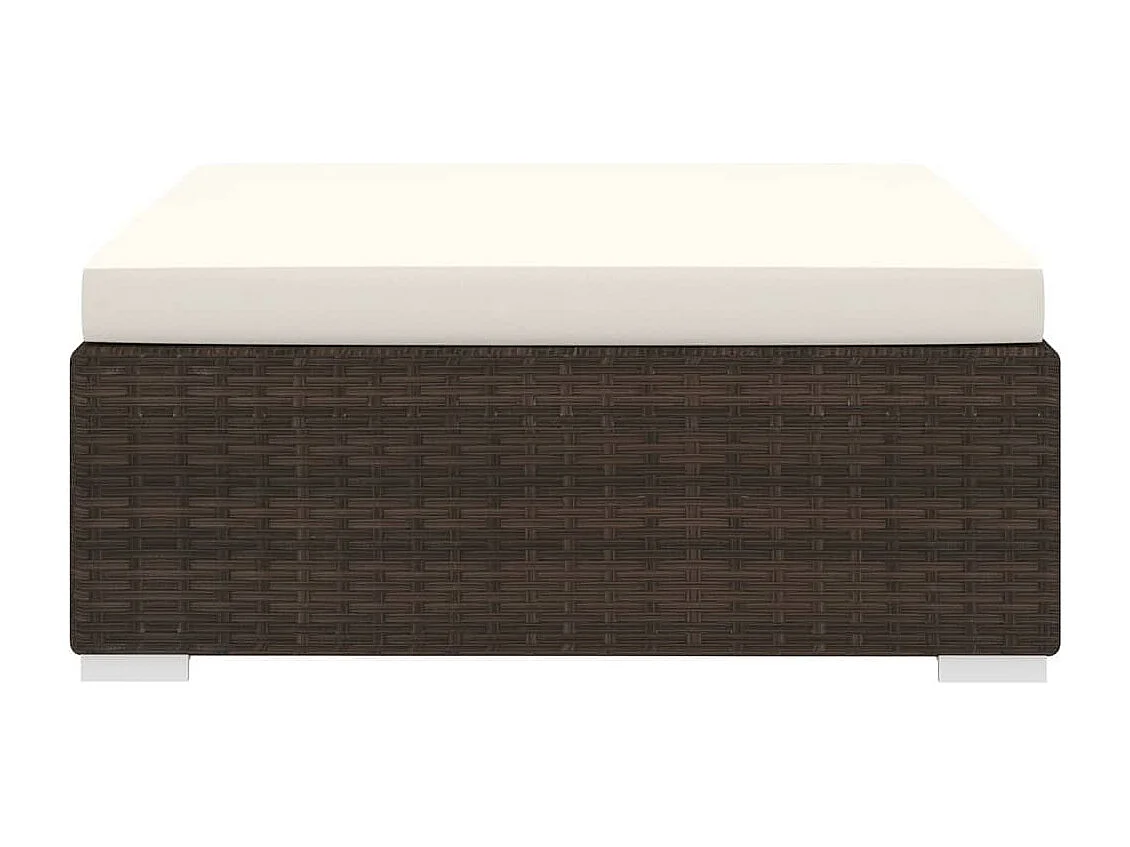 West Orange  Repose-pied sectionnel 1 pc avec coussin Résine tressée Marron