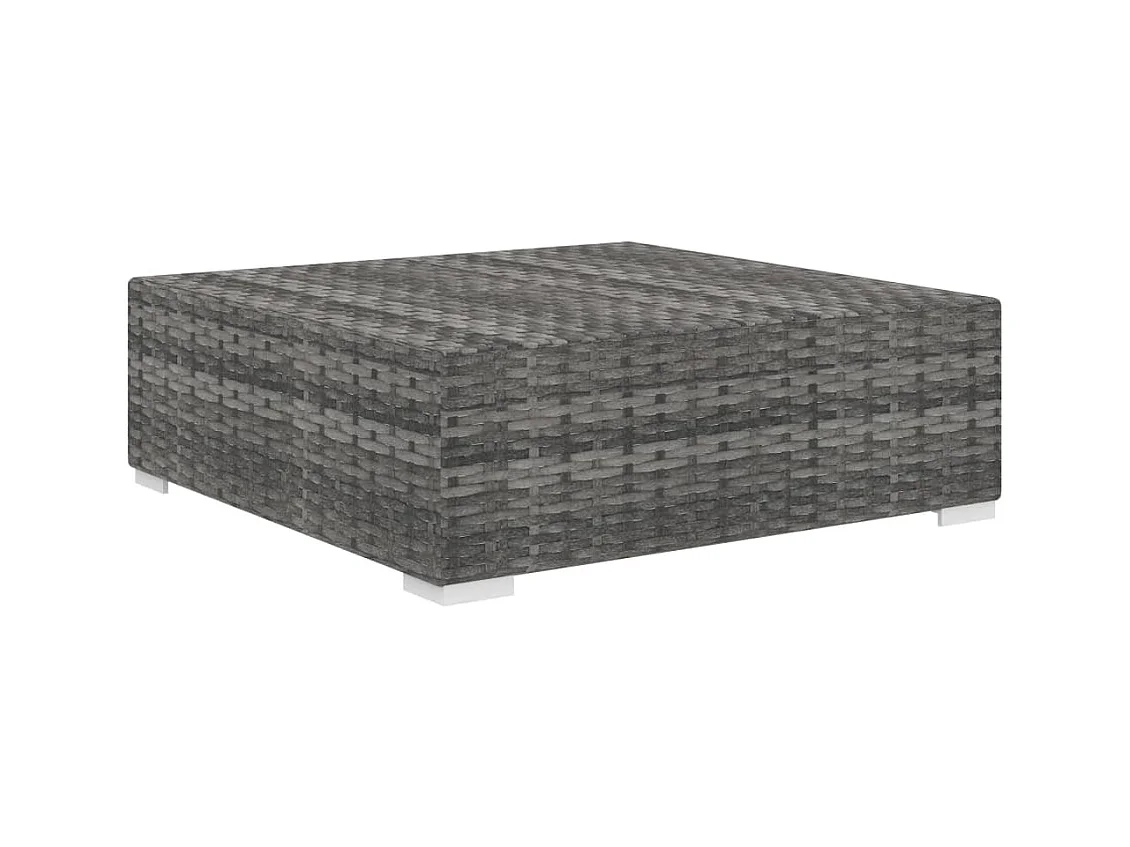 West Orange  Repose-pied sectionnel 1 pc avec coussin Résine tressée Gris