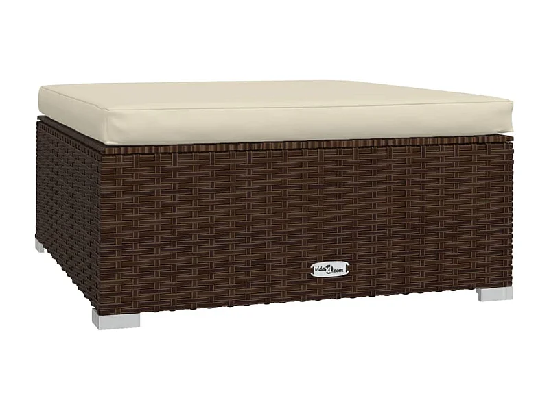 Layla Hope  Repose-pied de jardin coussin Marron 70x70x30 cm Résine tressée