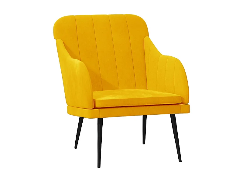 Streetsboro  Sillón de terciopelo amarillo 63x76x80 cm