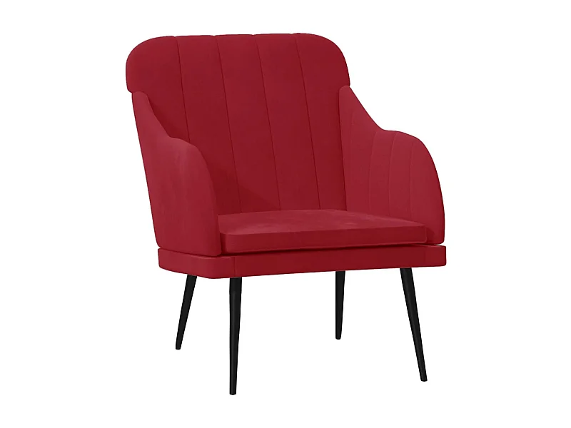 Streetsboro  Fauteuil Rouge bordeaux 63x76x80 cm Velours