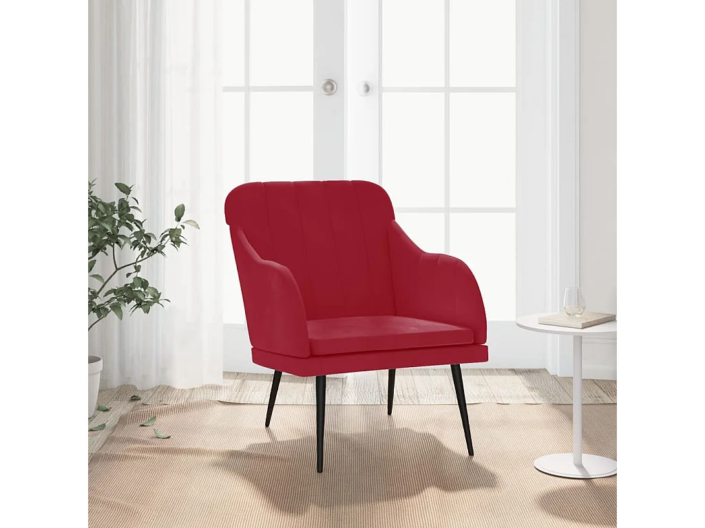 Streetsboro  Fauteuil Rouge bordeaux 63x76x80 cm Velours