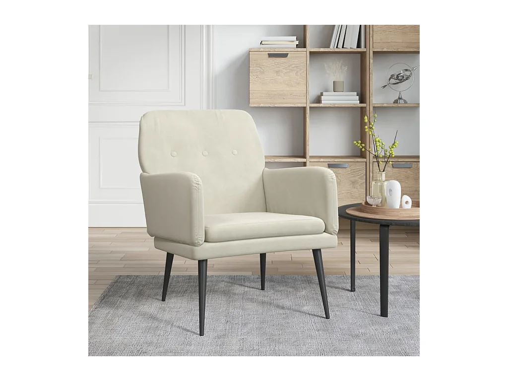 Zarina  Fauteuil Crème 62x79x79 cm Velours