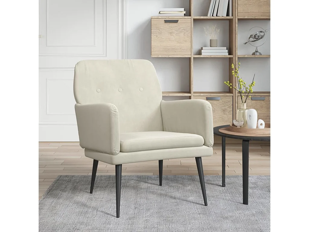 Zarina  Fauteuil Crème 62x79x79 cm Velours