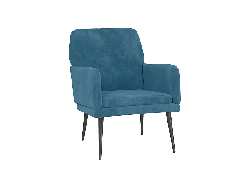 Zarina  Fauteuil Bleu 62x79x79 cm Velours
