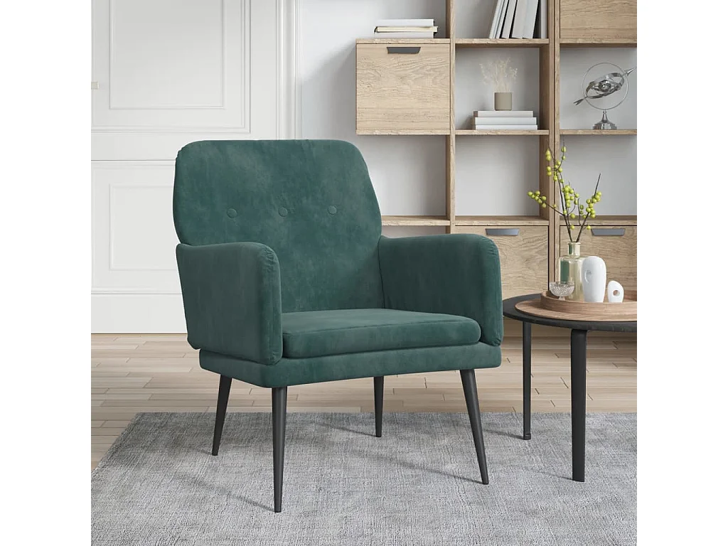 Zarina  Fauteuil Vert foncé 62x79x79 cm Velours