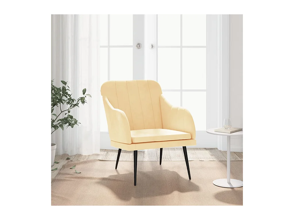 Streetsboro  Fauteuil Crème 63x76x80 cm Velours