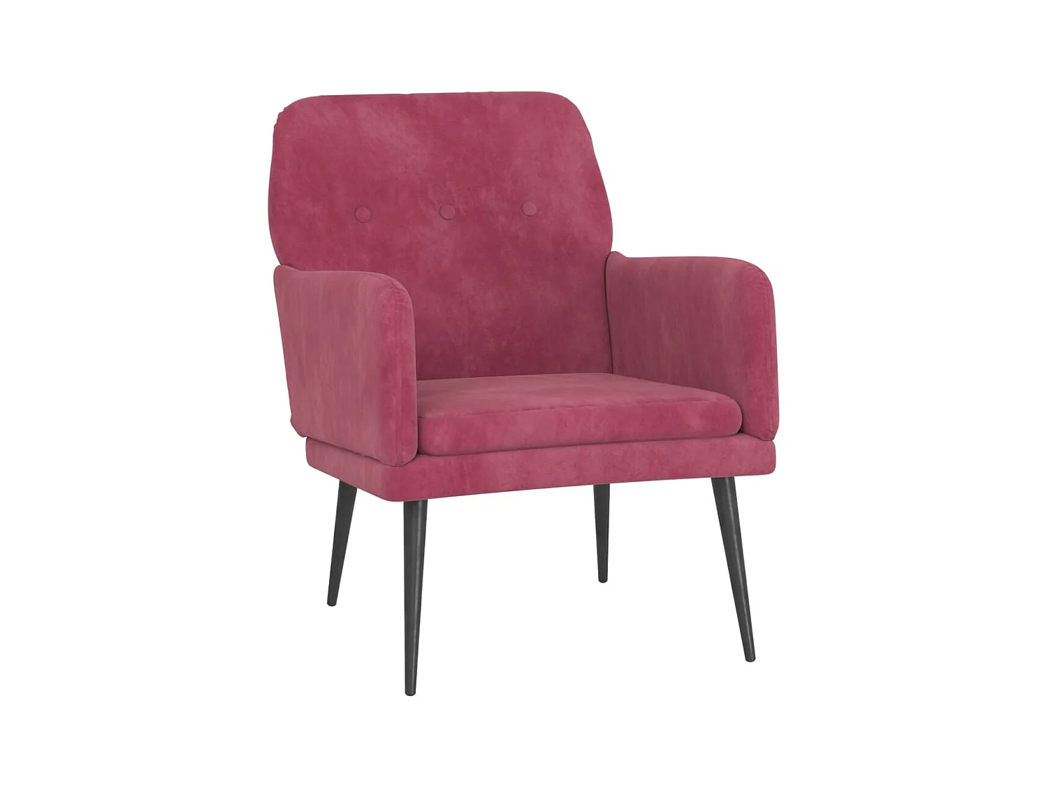 Zarina  Fauteuil Rouge bordeaux 62x79x79 cm Velours