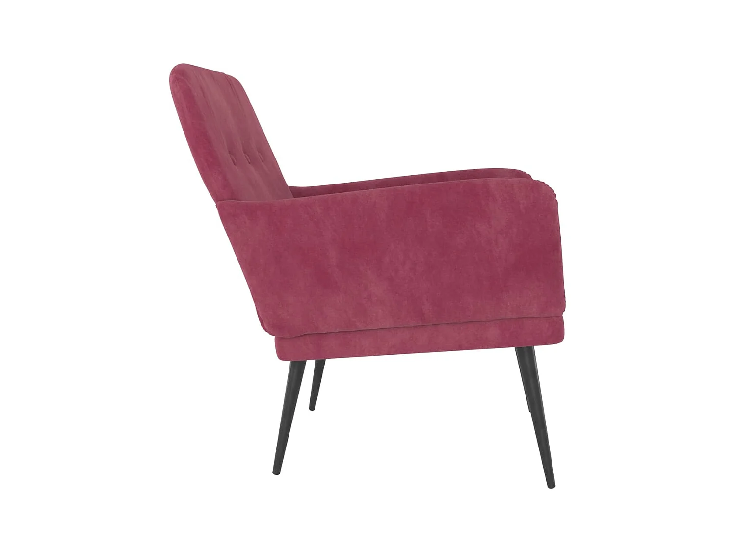 Zarina  Fauteuil Rouge bordeaux 62x79x79 cm Velours