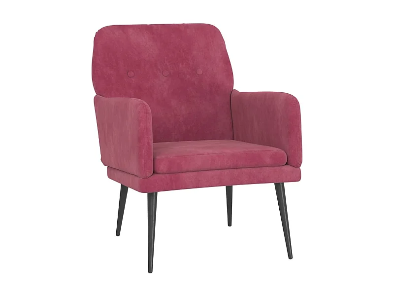 Zarina  Fauteuil Rouge bordeaux 62x79x79 cm Velours