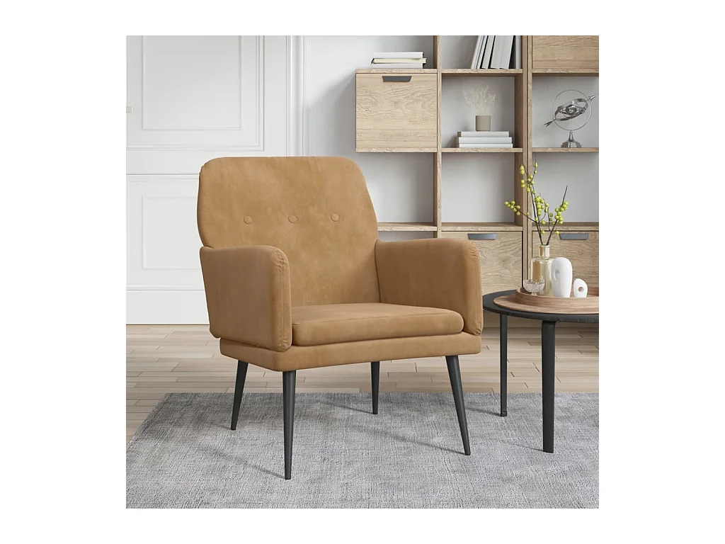 Zarina  Fauteuil Marron 62x79x79 cm Velours
