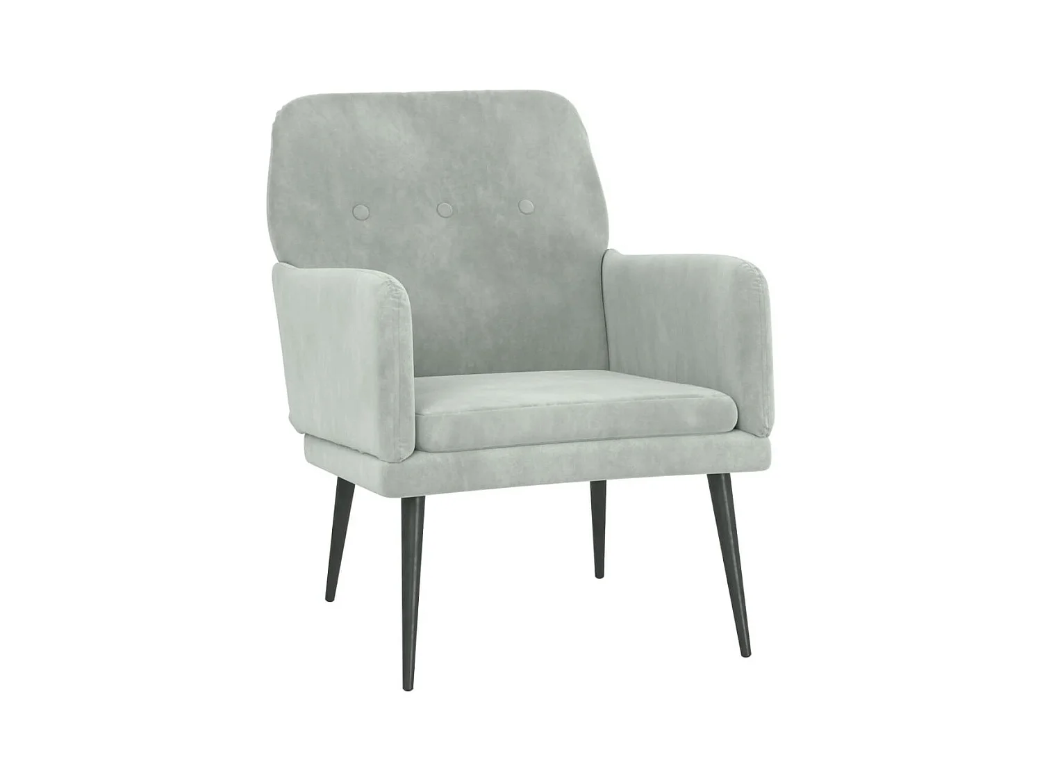 Zarina  Fauteuil Gris clair 62x79x79 cm Velours