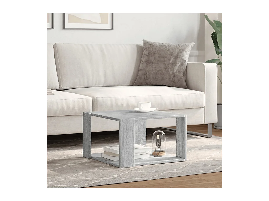 Julissa  Table basse sonoma gris 51,5x51,5x30 cm bois d'ingénierie