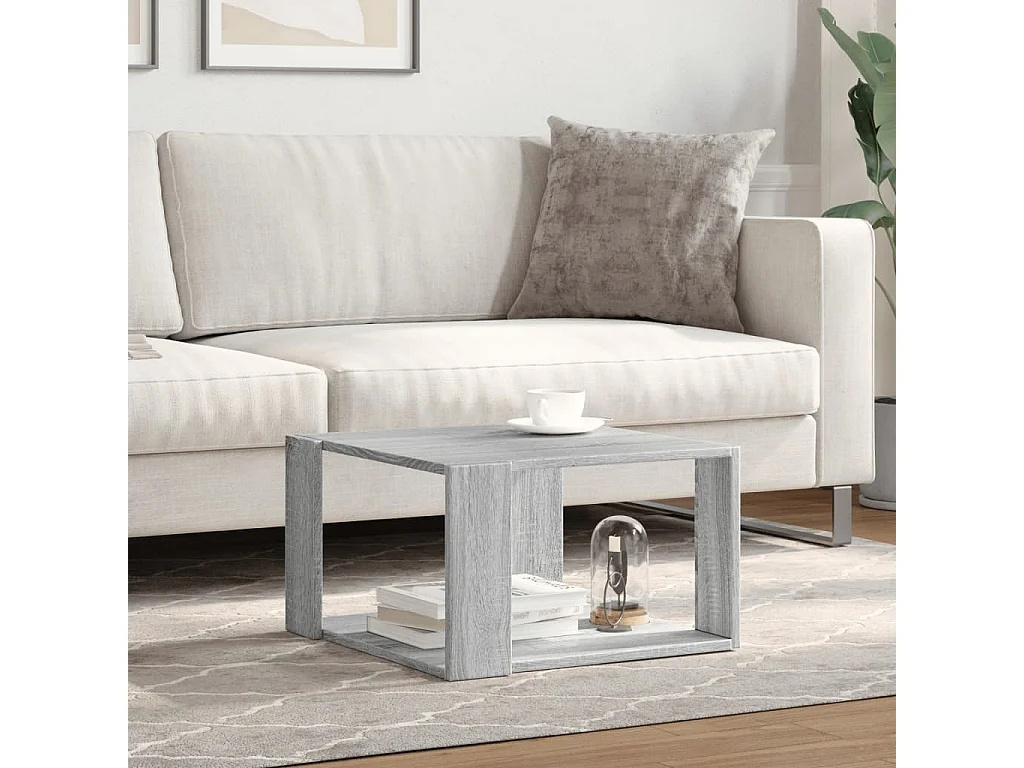 Julissa  Table basse sonoma gris 51,5x51,5x30 cm bois d'ingénierie