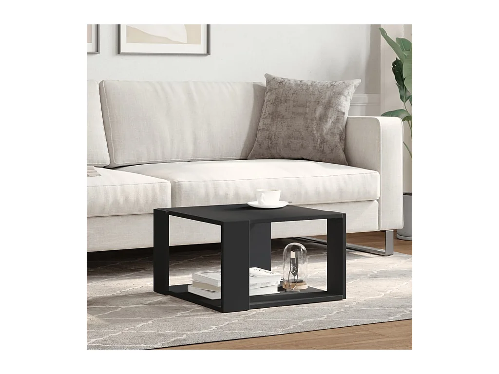 Julissa  Table basse noir 51,5x51,5x30 cm bois d'ingénierie