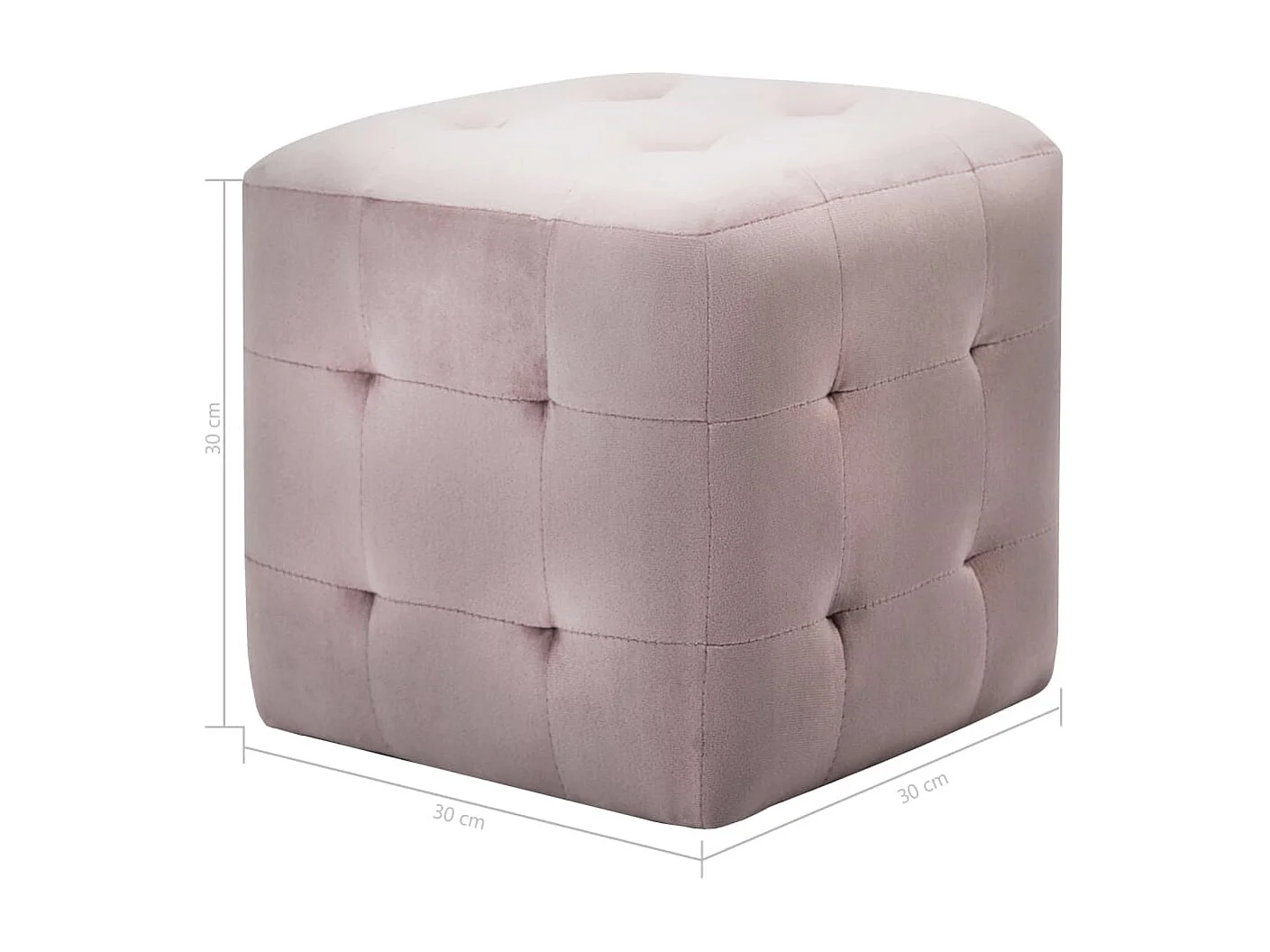 Morgan  2 pcs Poufs Rose 30 x 30 x 30 cm Tissu velours
