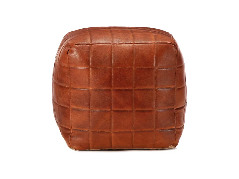 Thouars  Poef 40x40x40 cm echt geitenleer tan