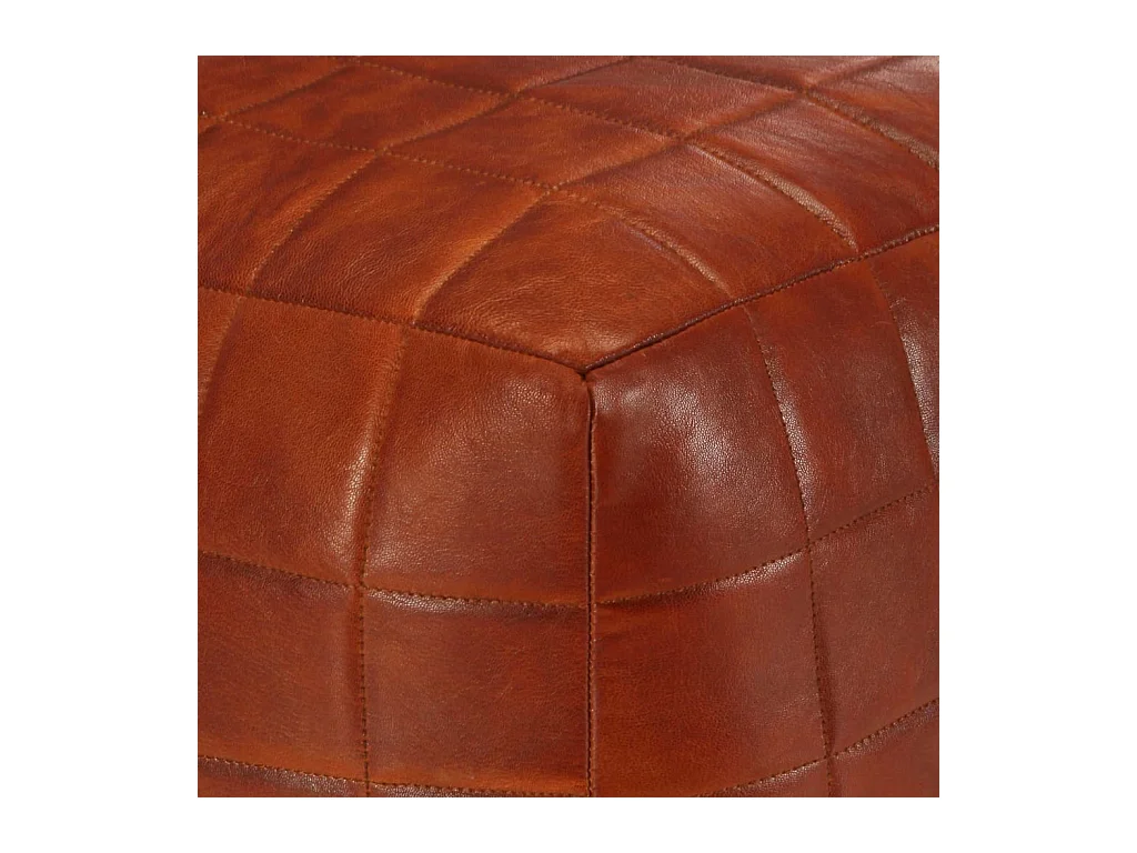 Thouars  Pouf 40 x 40 x 40 cm Brun roux Cuir véritable de chèvre