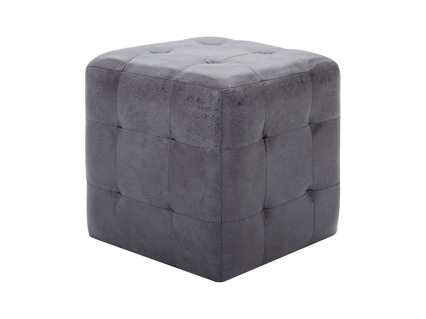Stroudsburg  2 pcs Poufs Gris 30 x 30 x 30 cm Similicuir daim