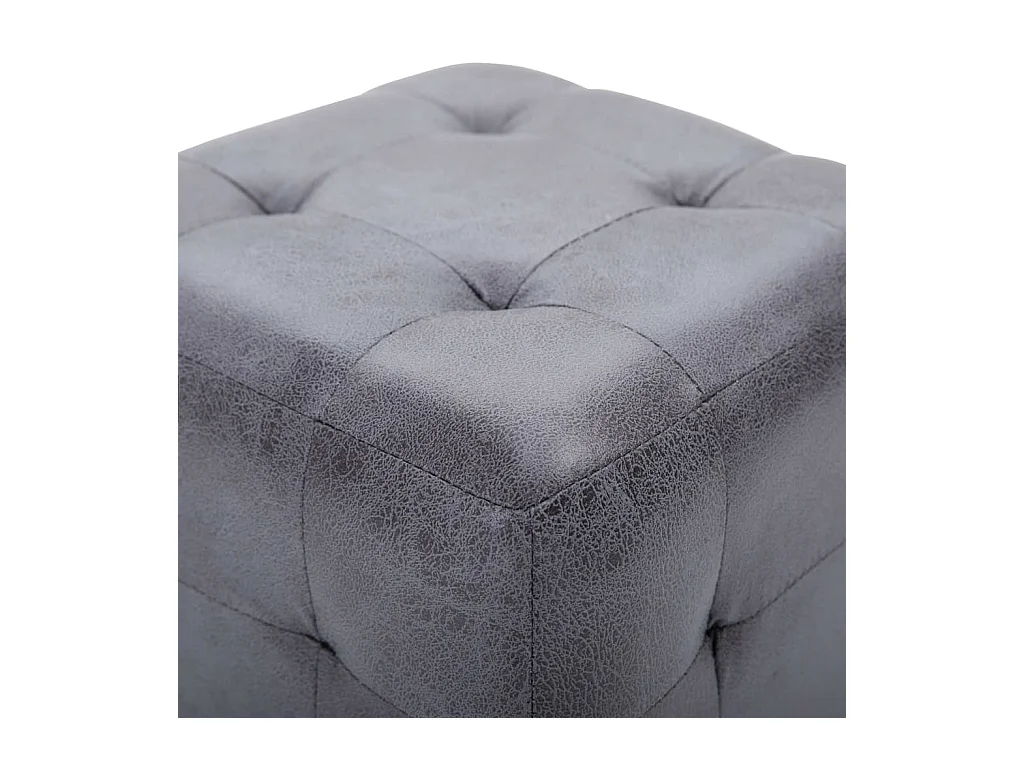Stroudsburg  2 pcs Poufs Gris 30 x 30 x 30 cm Similicuir daim