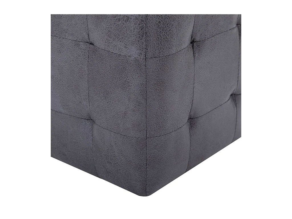 Stroudsburg  2 pcs Poufs Gris 30 x 30 x 30 cm Similicuir daim