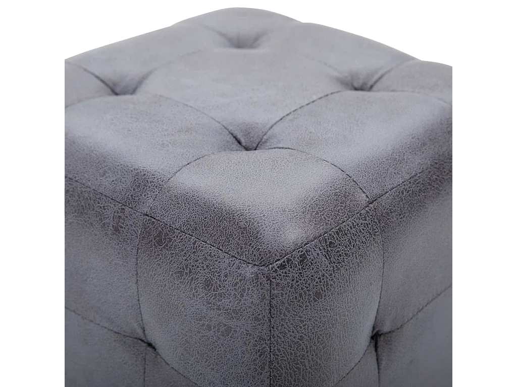 Stroudsburg  2 pcs Poufs Gris 30 x 30 x 30 cm Similicuir daim