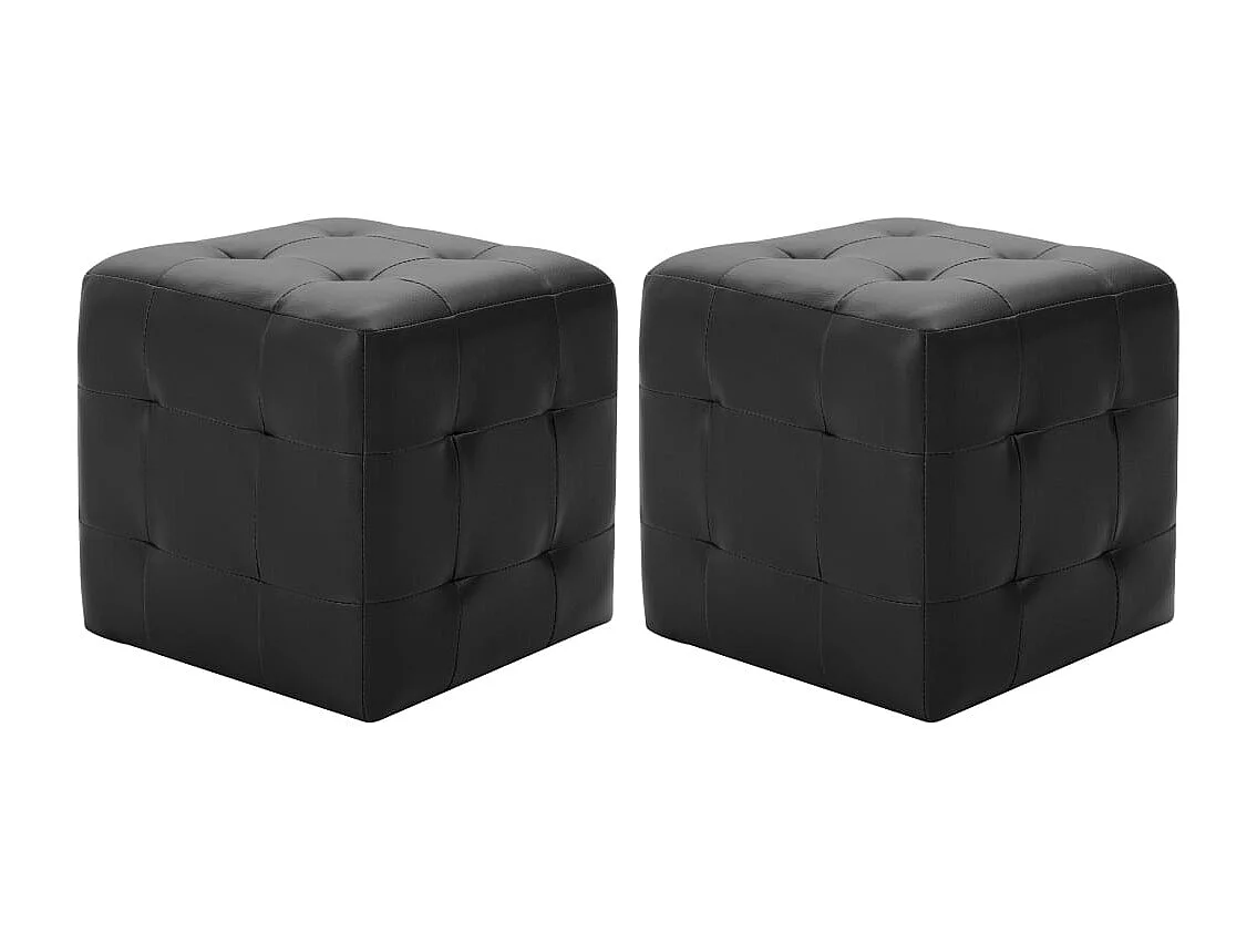 Njoran  Poufs 2 pcs Noir 30 x 30 x 30 cm Similicuir