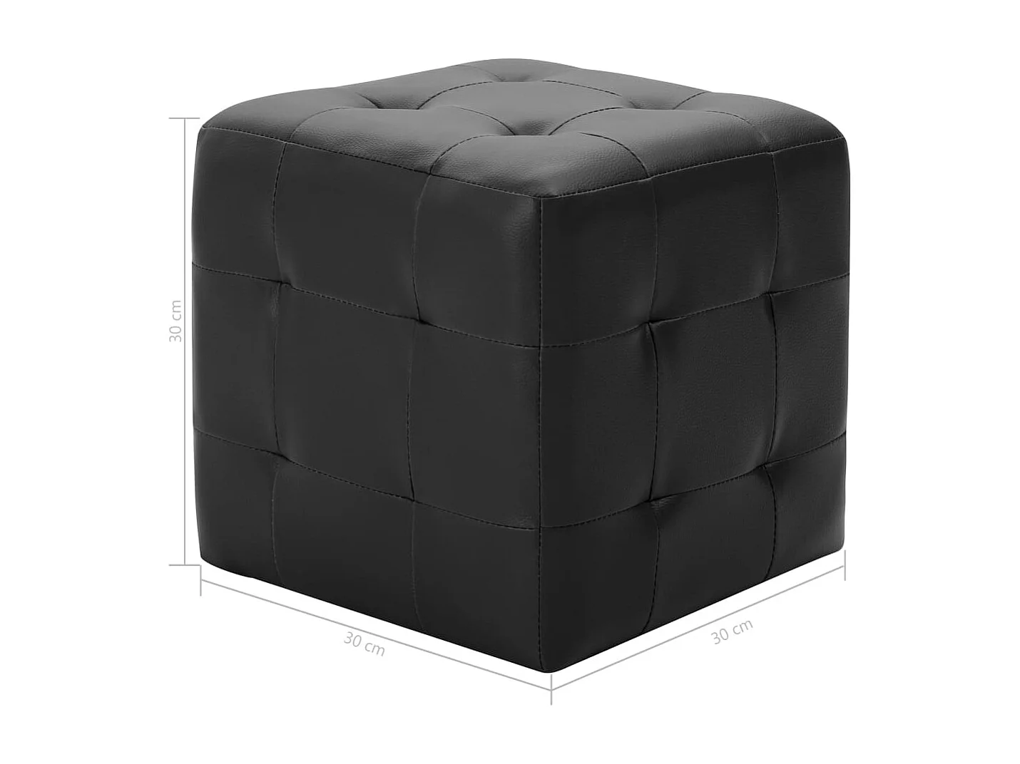 Njoran  Poufs 2 pcs Noir 30 x 30 x 30 cm Similicuir