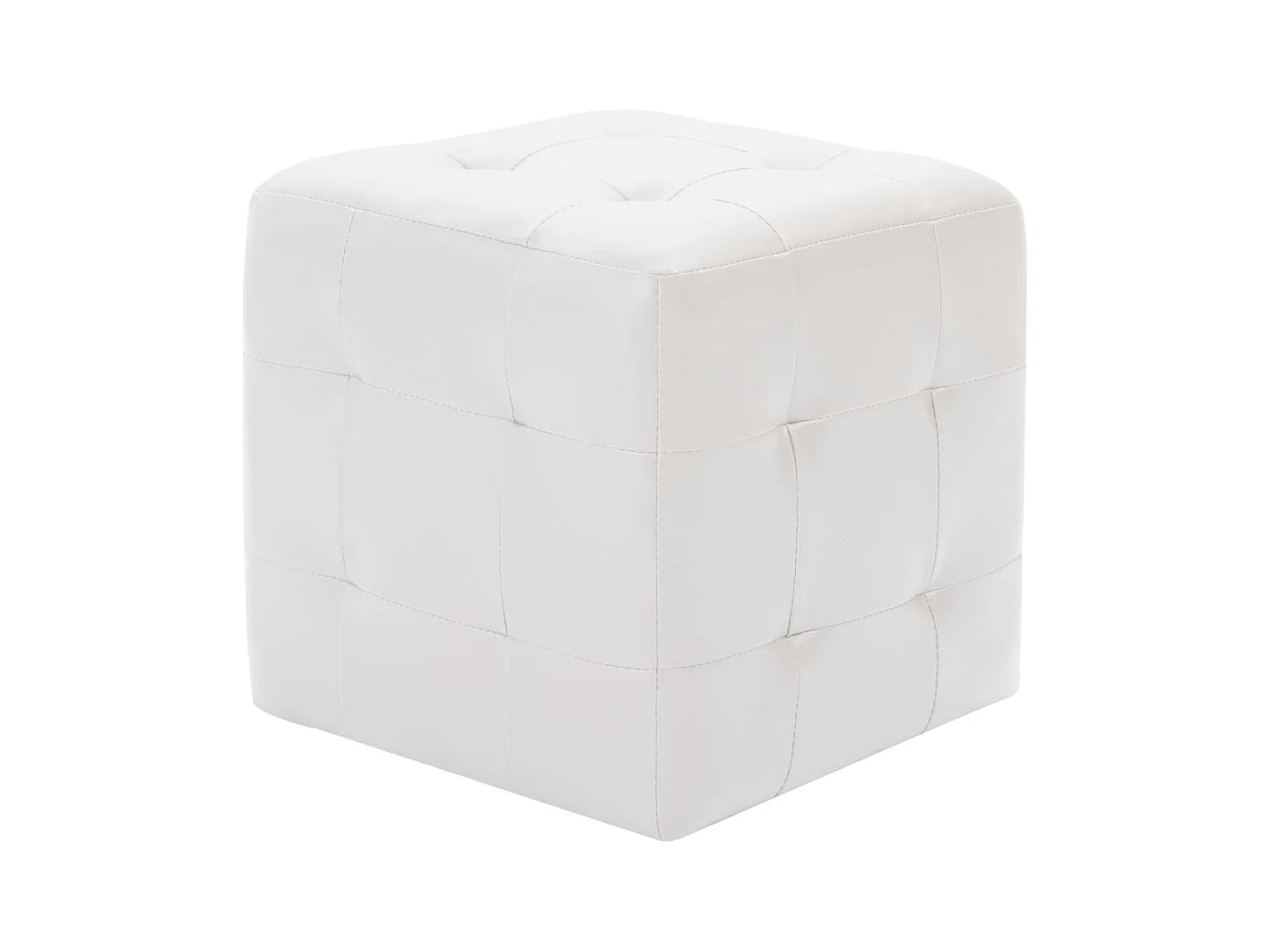 Njoran  Poufs 2 pcs Blanc 30 x 30 x 30 cm Similicuir