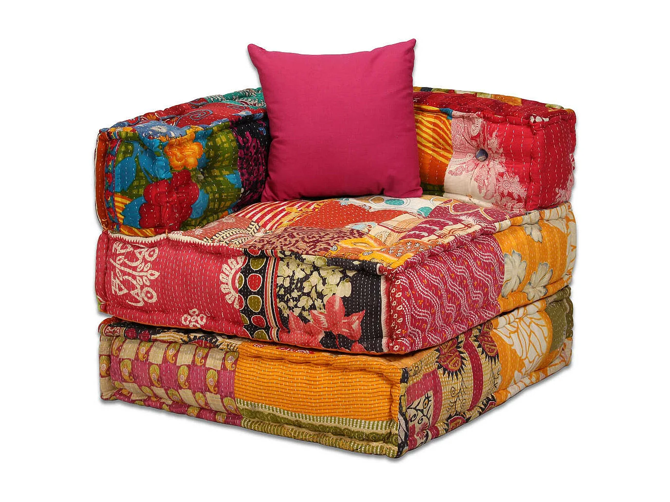 Bibiane  Pouf modulaire à 2 places Patchwork Tissu